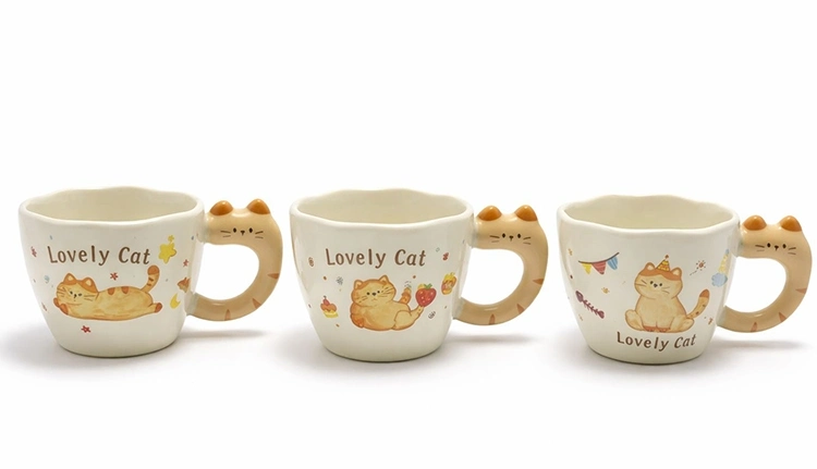 3d Kedi Figürlü Kupa Bardak