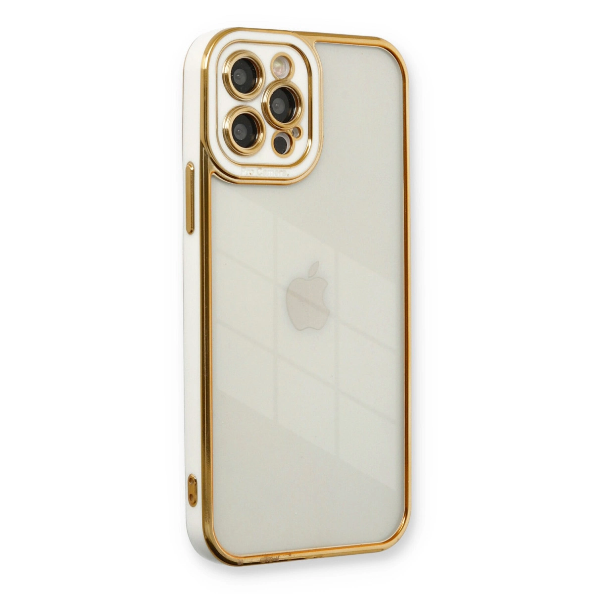 İphone 12 Pro Kılıf Liva Lens Silikon - Beyaz