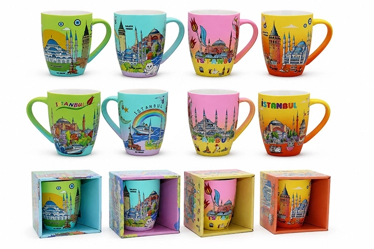 İstanbul Temalı Porselen Kupa Bardak