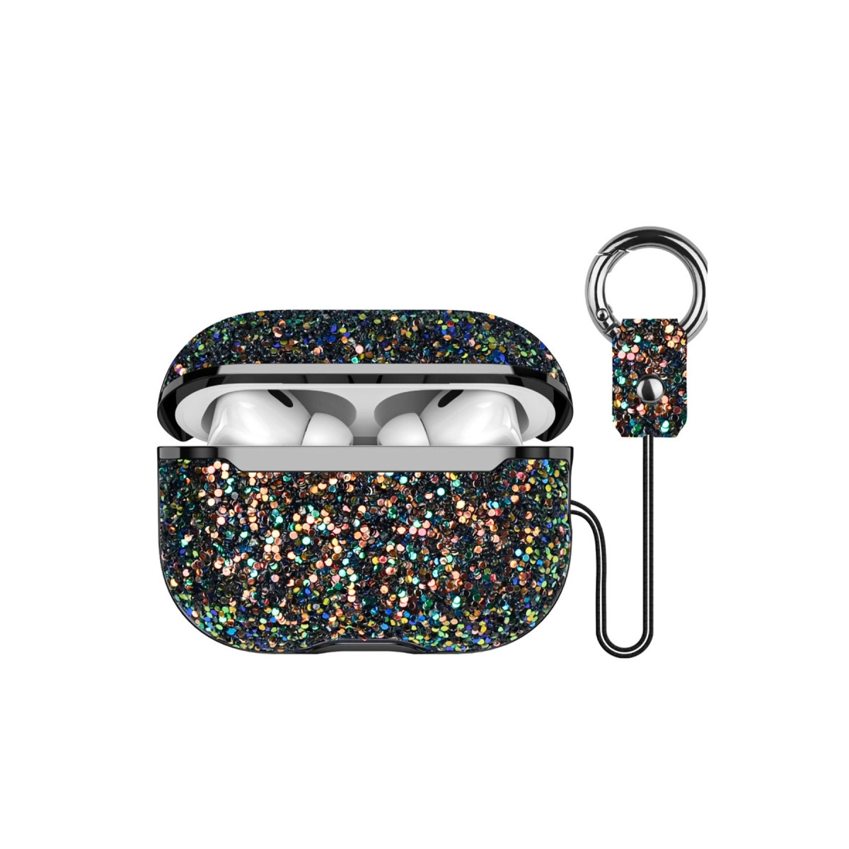 Onegif  Airpods 2 (2.nesil) Bright Simli Airpods Kapak - Siyah