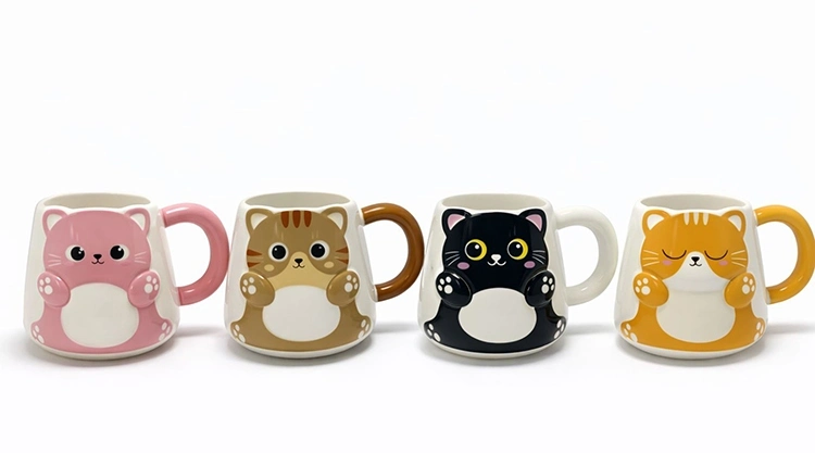 Özel Tasarım 3d Kedi Figürlü Kupa Bardak