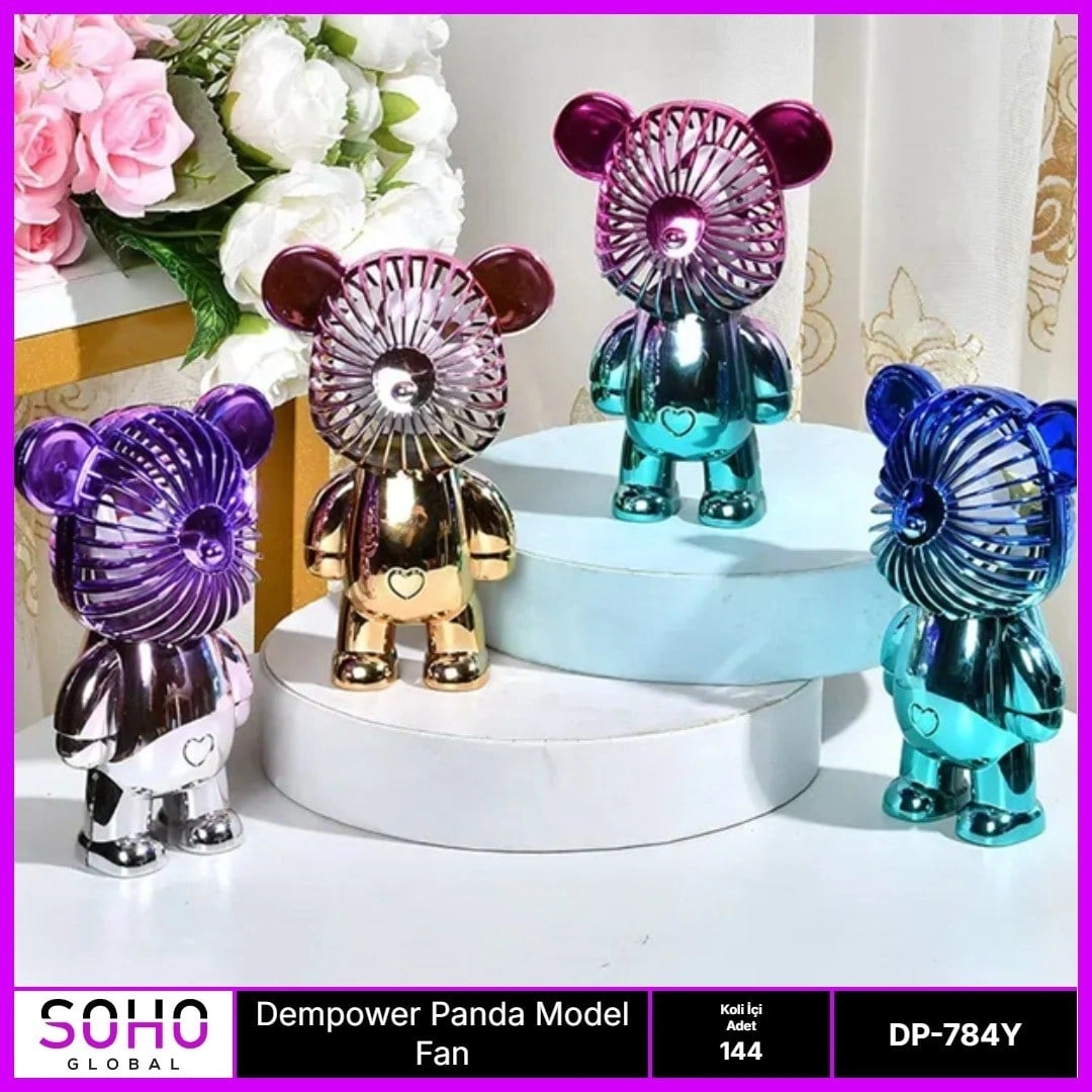 Panda Model Mini Fan 3 Kademeli