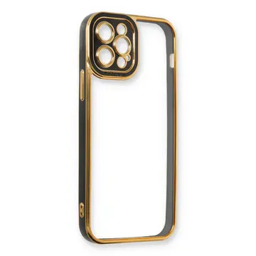 İphone 12 Pro Kılıf Liva Lens Silikon - Siyah
